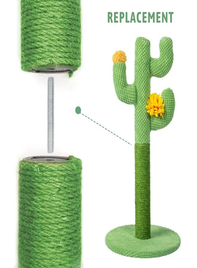 MiDube 12 Inch Cat Scratching Posts Jute Rope Replacement Refill Accessories for Cats Tower Kittens Scratch Pole Perch Interactive Toys Carpeted Furniture Scratching Tree Indoor Wall 2 Pack, Green - Image 3